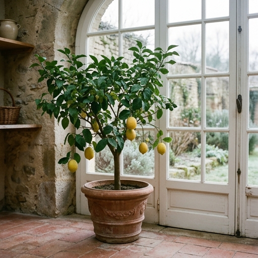 Limoni in Vaso: Come Coltivarli alla Maniera Italiana 9 Limone in vaso ricoverato accanto a una finestra luminosa per l'inverno