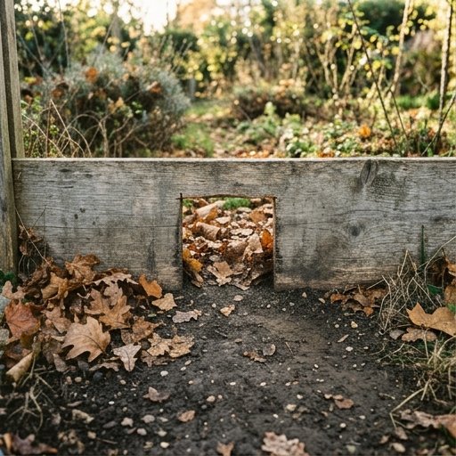 Piccolo passaggio di 13 cm alla base di una recinzione in legno in un giardino italiano